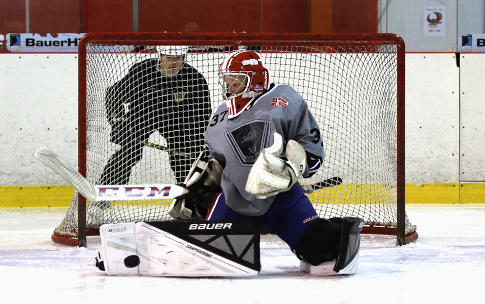 Goalie and his coach. Brno
